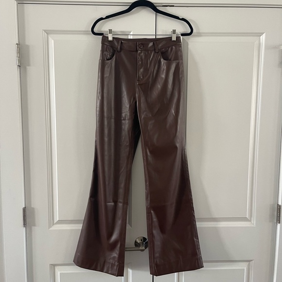 NWT Cami NYC Zenobia Vegan Leather Pant Brown Java Size 6 - Picture 6 of 15